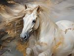 Wild paard met wapperende manen