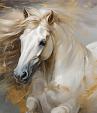 Wild paard met wapperende manen