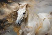 Wild paard met wapperende manen