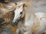 Wild paard met wapperende manen