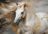 Wild paard met wapperende manen