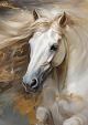 Wild paard met wapperende manen