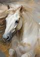 Wild paard met wapperende manen