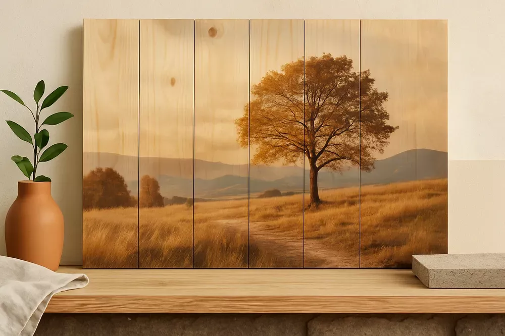 Foto op hout van landschap