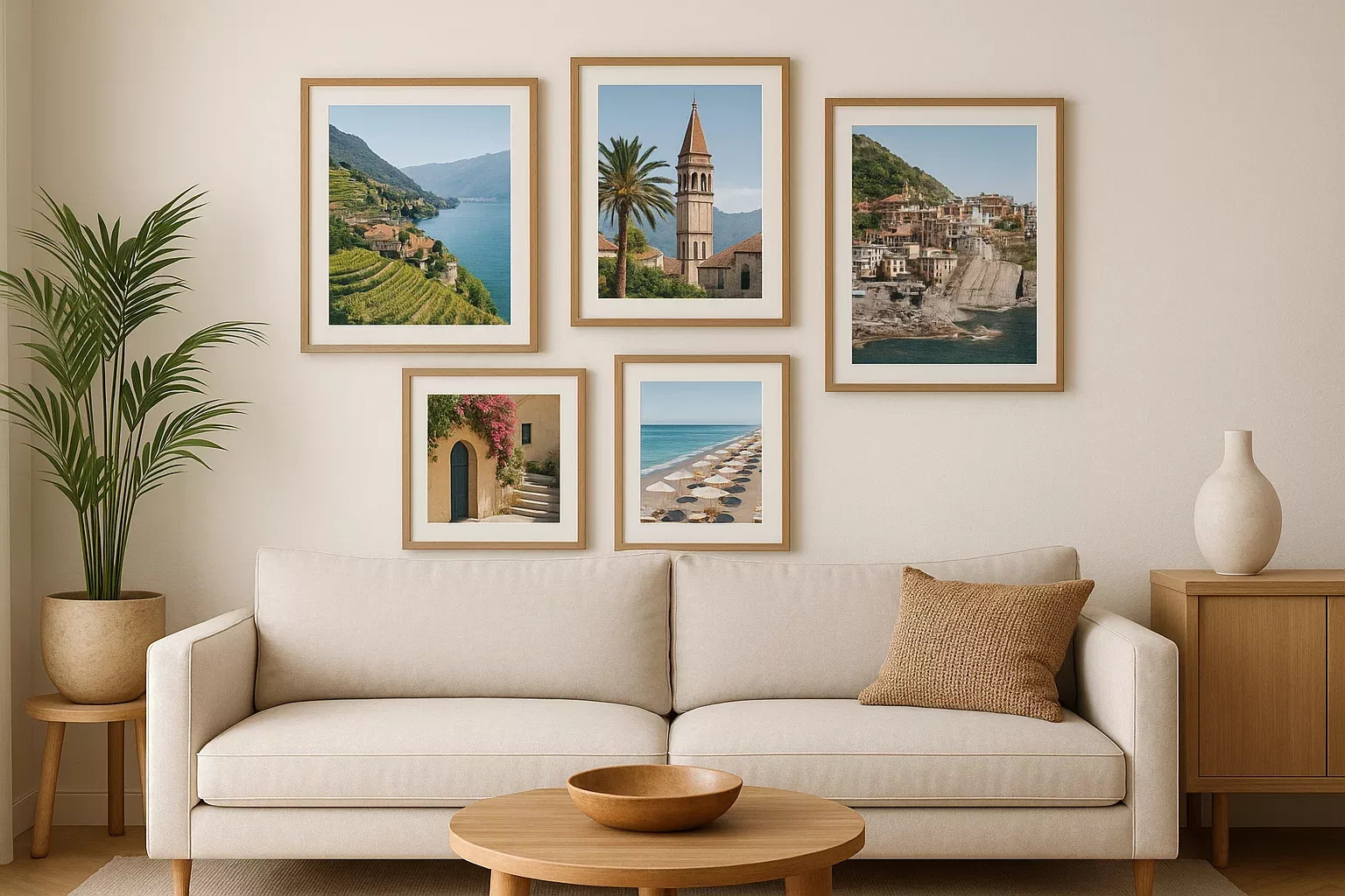 Foto collage professioneel in woonkamer