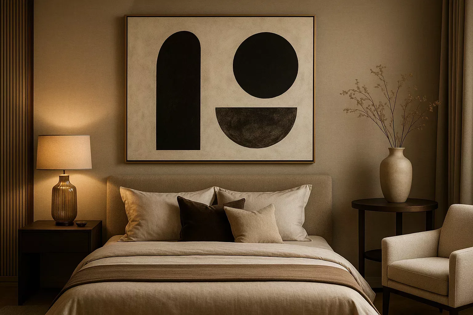 Sfeervolle kamer met hotelkamer stijl wanddecoratie