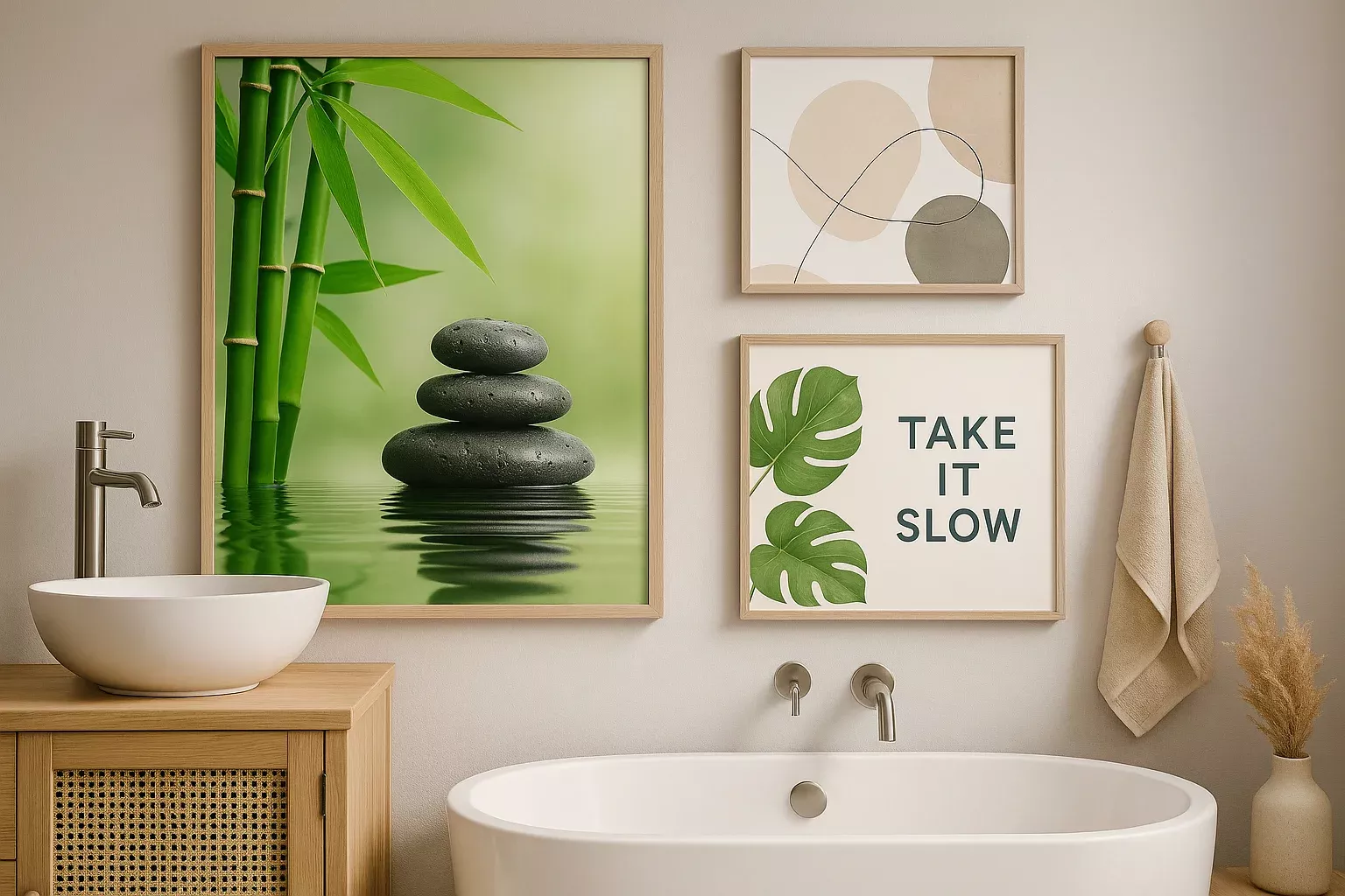 Verschillende soorten wanddecoratie in badkamer