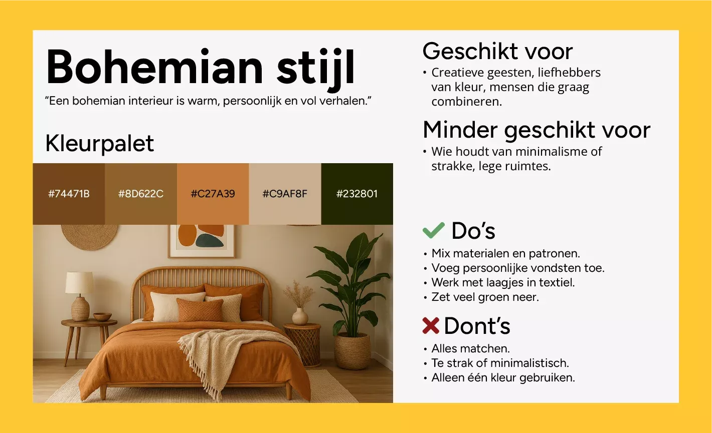 Boho stijl infographic