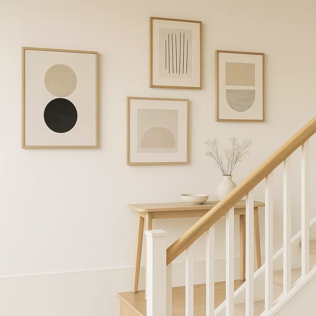 Minimalistische decoratie in trappenhuis