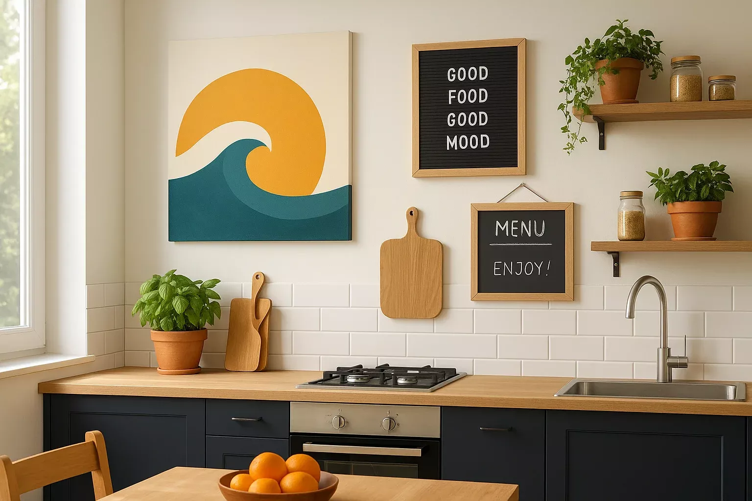 Wat je aan de muur kan hangen: Verschillende vormen van decoratie in een moderne keuken