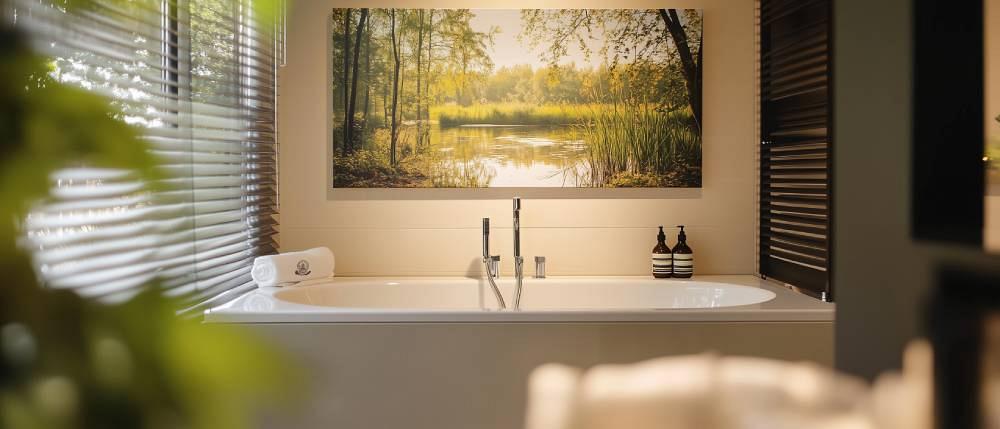 Canvas in een badkamer