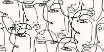 3914 ol lijntekening gezichten 100x50