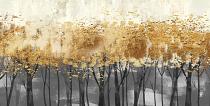 Schaduwen van goud. Een abstract boslandschap