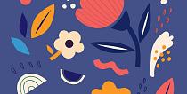 Bloemencompositie blauw #31