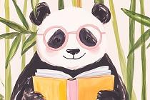 19854 ol lezende panda 120x80