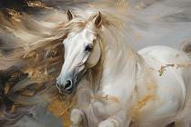 Wild paard met wapperende manen