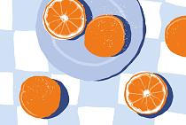 16609 ol sinaasappels op bord 120x80