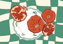 16807 ol groene compositie met uien 100x70