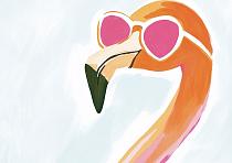 19911 ol flamingo met zonnebril a0