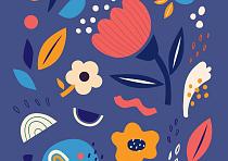 Bloemencompositie blauw #31