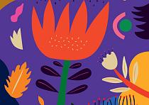 Bloemencompositie paars #21