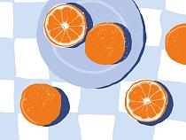 16610 ol sinaasappels op bord 120x90