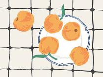 16682 ol mandarijn op bord 40x30