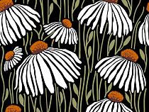 17922 ol handgetekend patroon met bloemen 120x90