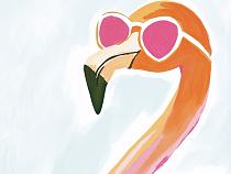 19905 ol flamingo met zonnebril 120x90