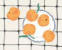 16686 ol mandarijn op bord 50x40