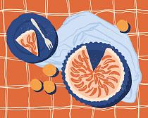 16736 ol tafel met taart 50x40