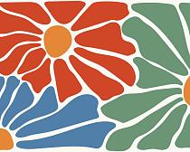 17188 ol abstracte bloemenposter  7 50x40