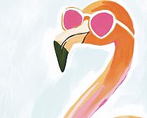 19881 ol flamingo met zonnebril 50x40