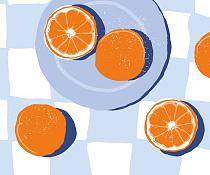 16592 ol sinaasappels op bord 60x50