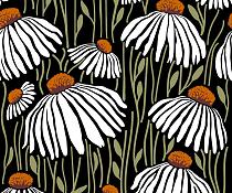 17904 ol handgetekend patroon met bloemen 60x50