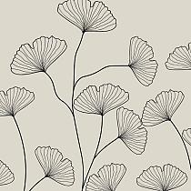 Fine line grijze bloemen