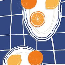 Citrusvruchten op bord
