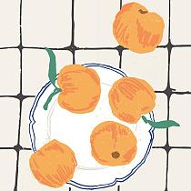 16677 ov mandarijn op bord 15x15