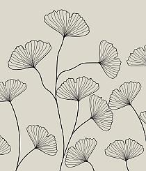 Fine line grijze bloemen