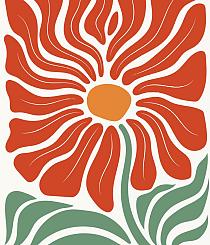 17724 op abstracte bloemenposter  17 120x140