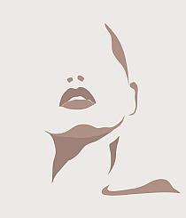 3770 op abstract vrouwenportret in minimalistische platte stijl 120x140