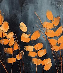 7549 op geschilderde bloemen 120x140