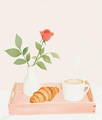 19507 op dienblad met ontbijt 120x140