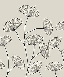 Fine line grijze bloemen