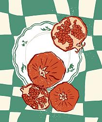 16788 op groene compositie met uien 50x60