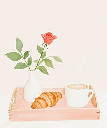 19483 op dienblad met ontbijt 50x60