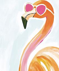 19883 op flamingo met zonnebril 50x60