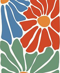 17190 op abstracte bloemenposter  7 50x60