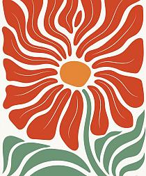 17700 op abstracte bloemenposter  17 50x60
