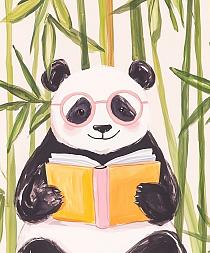 19833 op lezende panda 50x60